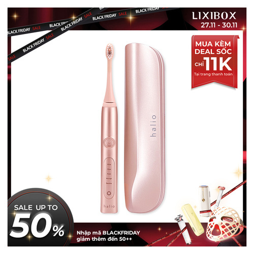 Bàn chải điện làm trắng răng Halio Sonic Whitening Toothbrush Rose Gold