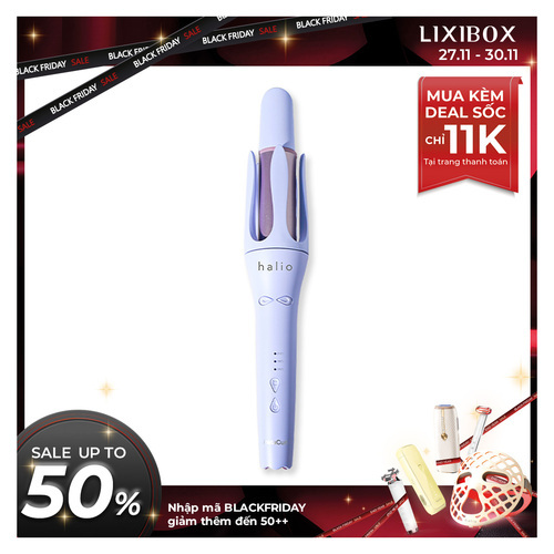 Máy Uốn Tóc Tự Xoay Ion Âm Halio instaCurl Premium Automatic Hair Styler Periwinkle