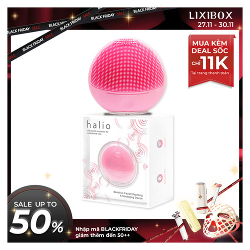 Máy rửa mặt dành cho da nhạy cảm Halio Sensitive Facial Cleansing & Massaging Device baby pink Limited Edition