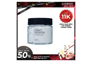 Gel Dưỡng Da Nha Đam Hương Dừa CoBa’s Daughter Aloe Soothing Gel 70gr với 99% nội dung nha đam, giúp làm dịu và cấp ẩm cho da, phù hợp cho mọi loại da. Chương trình khuyến mãi Black Friday giảm giá lên đến 50%.