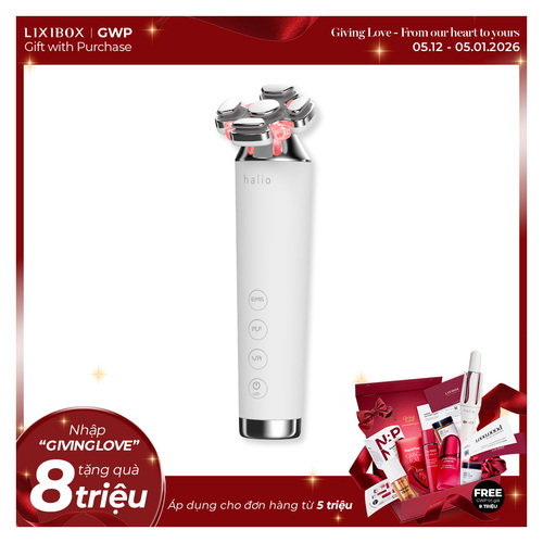 Máy Nâng Cơ, Giảm Mỡ Mặt & Trẻ Hoá Da kết hợp Ánh Sáng Sinh Học Halio RevitaWave Skin Rejuvenator