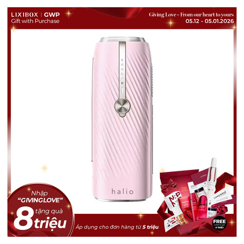 Máy Triệt Lông Lạnh Sapphire Halio InfinityGlow Advanced IPL Sapphire Cooling Hair Removal Device Kèm Set Gift - Soft Pink