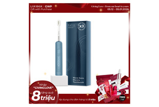 Bàn chải điện tích hợp công nghệ chuyển động kép Halio Wave Sonic Electric Toothbrush - Smoky Sky, với thiết kế hiện đại và bảng điều khiển dễ sử dụng. Sản phẩm được bao bọc bởi hộp sang trọng, mang đến trải nghiệm vệ sinh răng miệng hiệu quả.