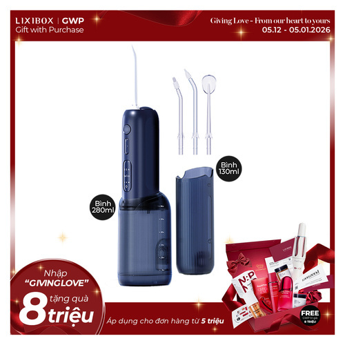 Máy Tăm Nước 2 Bình Thay Thế Halio UltraClean Express Hydro Floss Phiên Bản Nâng Cấp Dành Cho Răng Niềng - Ocean Blue