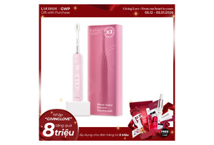 Bàn chải điện tích hợp công nghệ chuyển động kép Halio Wave Sonic Electric Toothbrush - Pink Whisper