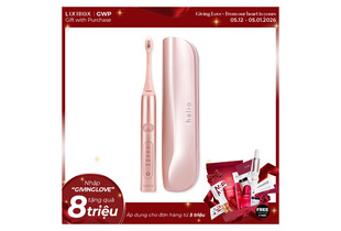 Bàn chải điện làm trắng răng Halio Sonic Whitening Toothbrush Rose Gold màu hồng, thiết kế hiện đại đi kèm hộp đựng. Sản phẩm giúp làm trắng răng hiệu quả với nhiều chế độ đánh.
