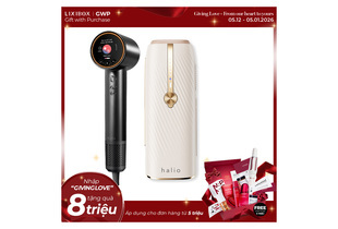 Combo Da Mướt Tóc Khỏe với máy sấy tóc halio, tích hợp chế độ nóng và lạnh, kèm theo quà tặng khi mua hàng từ 5 triệu. Khuyến mại độc quyền áp dụng từ 05.12 - 05.01.2026.