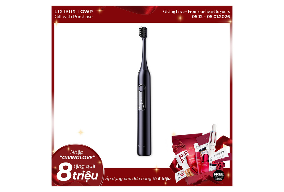 Bàn Chải Điện Halio SonicLite Electric Toothbrush - Ocean Blue, thiết kế hiện đại, hiệu suất làm sạch tối ưu với đầu chải linh hoạt, hoàn hảo cho việc chăm sóc răng miệng.