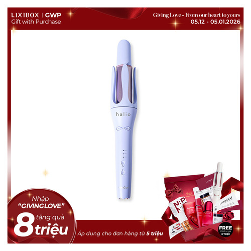 Máy Uốn Tóc Tự Xoay Ion Âm Halio instaCurl Premium Automatic Hair Styler Periwinkle