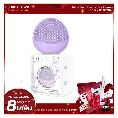 Máy Rửa Mặt Dành Cho Da Nhạy Cảm Halio Sensitive Facial Cleansing & Massaging Device Purple Rain Limited Edition