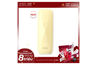 Máy Triệt Lông Halio SilkGlow IPL Sapphire Cooling Hair Removal Device - Yellow, với công nghệ IPL và chức năng làm mát, mang đến trải nghiệm triệt lông hiệu quả và an toàn.