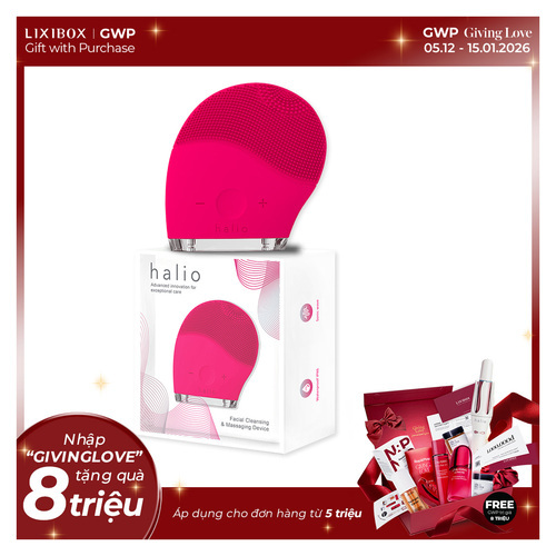 Halio Facial Cleansing & Massaging Device Hot Pink Limited Edition