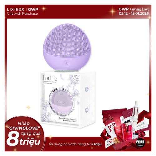 Máy Rửa Mặt Dành Cho Da Nhạy Cảm Halio Sensitive Facial Cleansing & Massaging Device Purple Rain Limited Edition