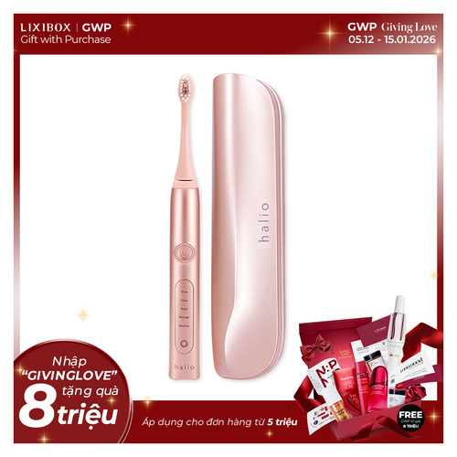 Bàn chải điện làm trắng răng Halio Sonic Whitening Toothbrush Rose Gold