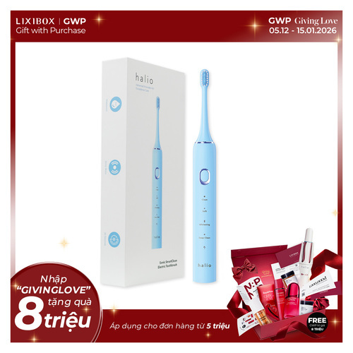 Bàn chải điện Halio Sonic SmartClean Electric Toothbrush Sky Blue