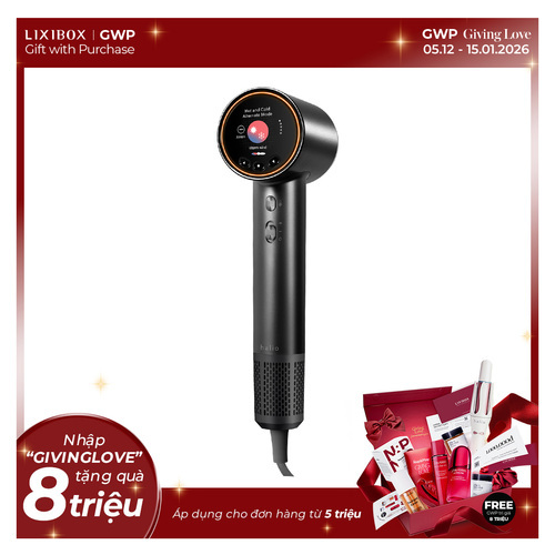 Máy Sấy Tóc Ion Âm Halio Hypersonic Hair Dryer Space Grey