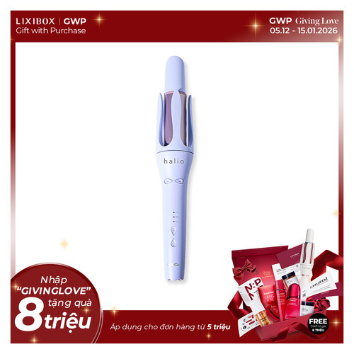 Máy Uốn Tóc Tự Xoay Ion Âm Halio instaCurl Premium Automatic Hair Styler Periwinkle
