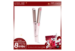 Máy Tạo Kiểu Halio 2in1 Airplus Hair Styler với thiết kế màu hồng thanh lịch, lý tưởng cho việc tạo kiểu tóc đa dạng và dễ dàng sử dụng, đi kèm với quà tặng hấp dẫn khi mua hàng.