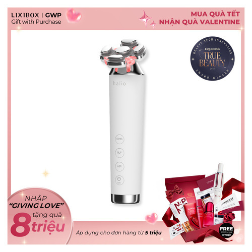 Máy Nâng Cơ, Giảm Mỡ Mặt & Trẻ Hoá Da kết hợp Ánh Sáng Sinh Học Halio RevitaWave Skin Rejuvenator