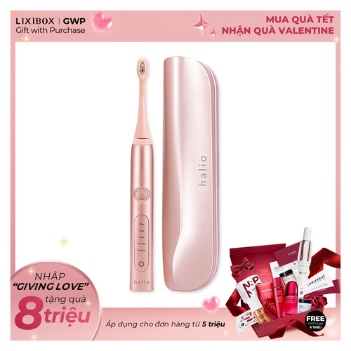 Bàn chải điện làm trắng răng Halio Sonic Whitening Toothbrush Rose Gold