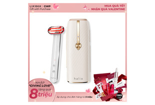 Combo Mịn Mát và Trẻ Hóa từ Halio gồm thiết bị chăm sóc da và quà tặng, lý tưởng cho việc làm đẹp mùa lễ hội. Đặc biệt với chương trình khuyến mãi hấp dẫn, quà tặng cho đơn hàng từ 5 triệu.