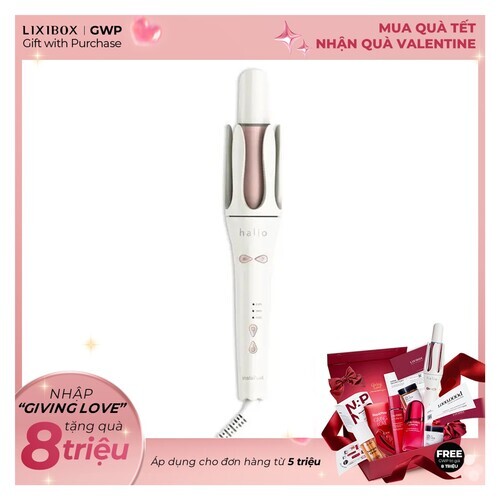 Máy Uốn Tóc Tự Xoay Ion Âm Halio instaCurl Premium Automatic Hair Styler Pearl White