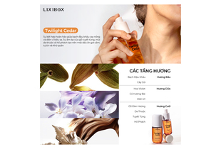 Bộ 3 Chai Nước Hoa Tóc & Toàn Thân Lixibox Hair and Body Fragrance Mist Moments 3 x 35ml với mùi hương Twilight Cedar, bao gồm các tầng hương bạch đậu khấu, cây cổí, hoa violet và gỗ đàn hương, tạo cảm giác tự tin và quyến rũ.