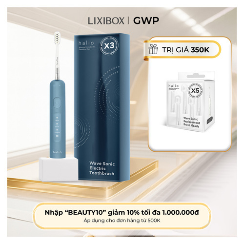 Bàn chải điện tích hợp công nghệ chuyển động kép Halio Wave Sonic Electric Toothbrush - Smoky Sky
