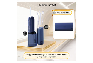 Máy Tăm Nước 2 Bình Thay Thế Halio UltraClean Express Hydro Floss Phiên Bản Nâng Cấp Dành Cho Răng Niềng - Ocean Blue, thiết kế tiện lợi với bình chứa 280ml và 130ml, kèm 3 đầu tăm nước, dành cho người niềng răng. Khuyến mại nhập mã BEAUTY10 giảm 10% cho đơn từ 500K.