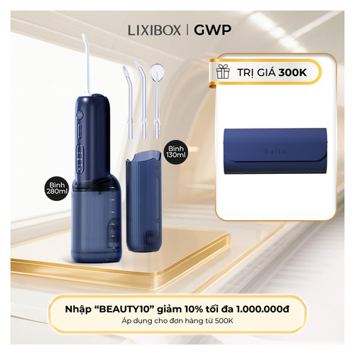 Máy Tăm Nước 2 Bình Thay Thế Halio UltraClean Express Hydro Floss Phiên Bản Nâng Cấp Dành Cho Răng Niềng - Ocean Blue