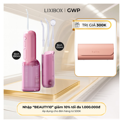 Máy Tăm Nước 2 Bình Thay Thế Halio UltraClean Express Hydro Floss Phiên Bản Nâng Cấp Dành Cho Răng Niềng - Muted Rose