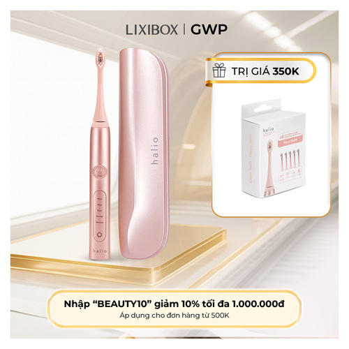 Bàn chải điện làm trắng răng Halio Sonic Whitening Toothbrush Rose Gold