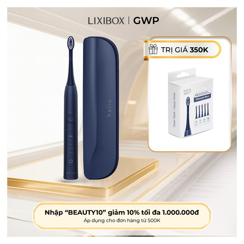 Bàn chải điện làm trắng răng Halio Sonic Whitening Electric Toothbrush Limited Edition - Midnight Blue