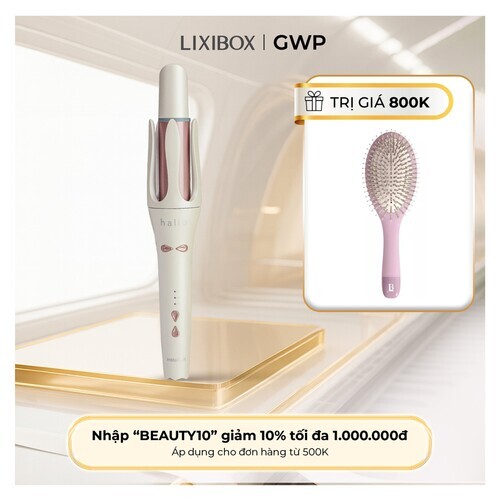 Máy Uốn Tóc Tự Xoay Ion Âm Halio instaCurl Premium Automatic Hair Styler Pearl White