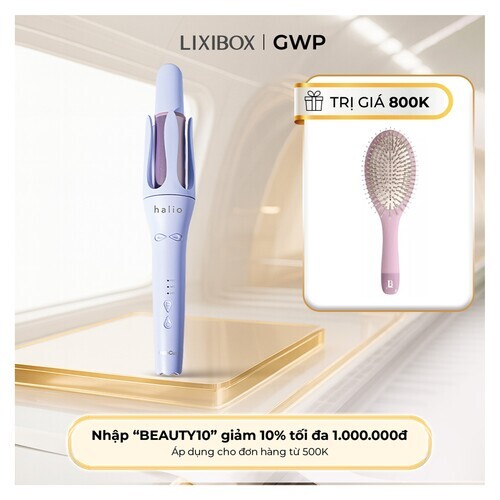 Máy Uốn Tóc Tự Xoay Ion Âm Halio instaCurl Premium Automatic Hair Styler Periwinkle