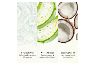CoBa’s Daughter Aloe Soothing Gel 300gr with deionized water, aloe leaf extract, and cocos nucifera oil. Perfect for refreshing skin, soothing irritation, and providing a light tropical scent for relaxation.