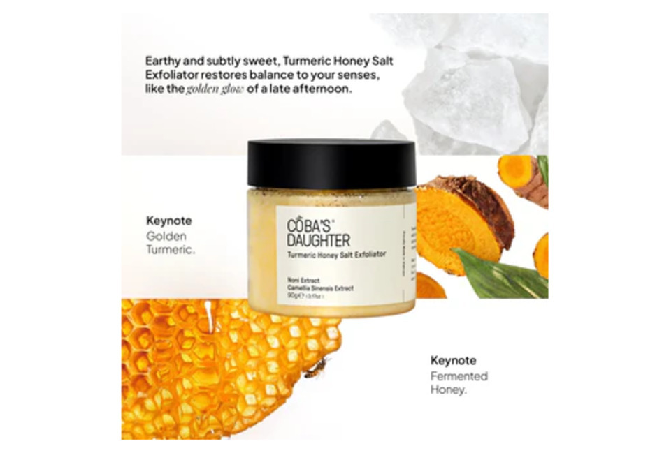 Bộ chăm sóc cơ thể tẩy tế bào chết & dưỡng ẩm cho da - CoBa's Daughter Exfoliate & Nourish Bodycare Set, với chiết xuất nghệ vàng và mật ong lên men, mang lại sự cân bằng cho làn da bạn. Sản phẩm bao gồm tẩy tế bào chết nghệ mật ong.