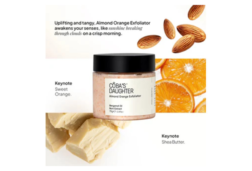 Bộ chăm sóc cơ thể tẩy tế bào chết & dưỡng ẩm cho da - CoBa's Daughter Exfoliate & Nourish Bodycare Set với chiết xuất cam ngọt và bơ shea. Tinh chất giúp làm sạch da chết, cung cấp độ ẩm và mang lại làn da tươi mới, mềm mịn.