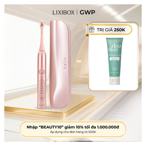Bàn chải điện làm trắng răng Halio Sonic Whitening Toothbrush Rose Gold