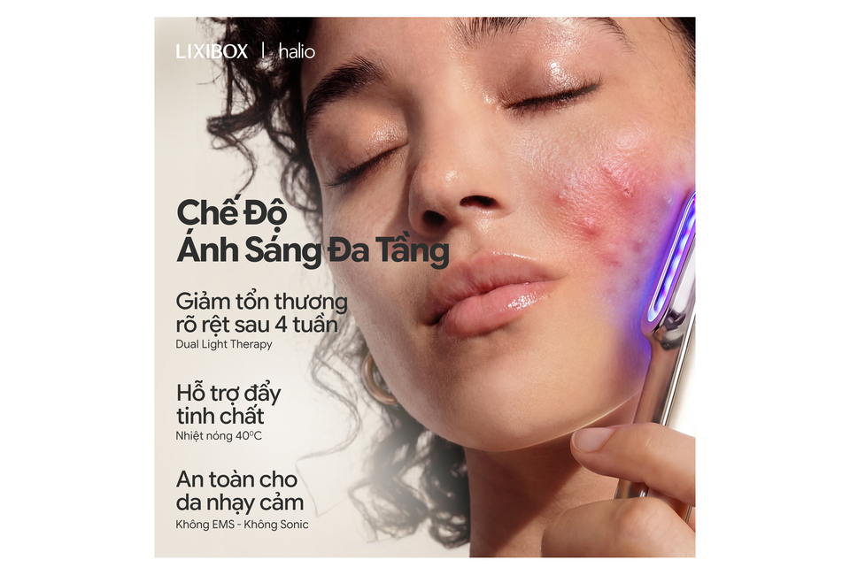 Combo Longevity Halio x Paula's Choice với chế độ ánh sáng đa tầng, hỗ trợ giảm tổn thương da sau 4 tuần và cải thiện hiệu quả chăm sóc da nhạy cảm.