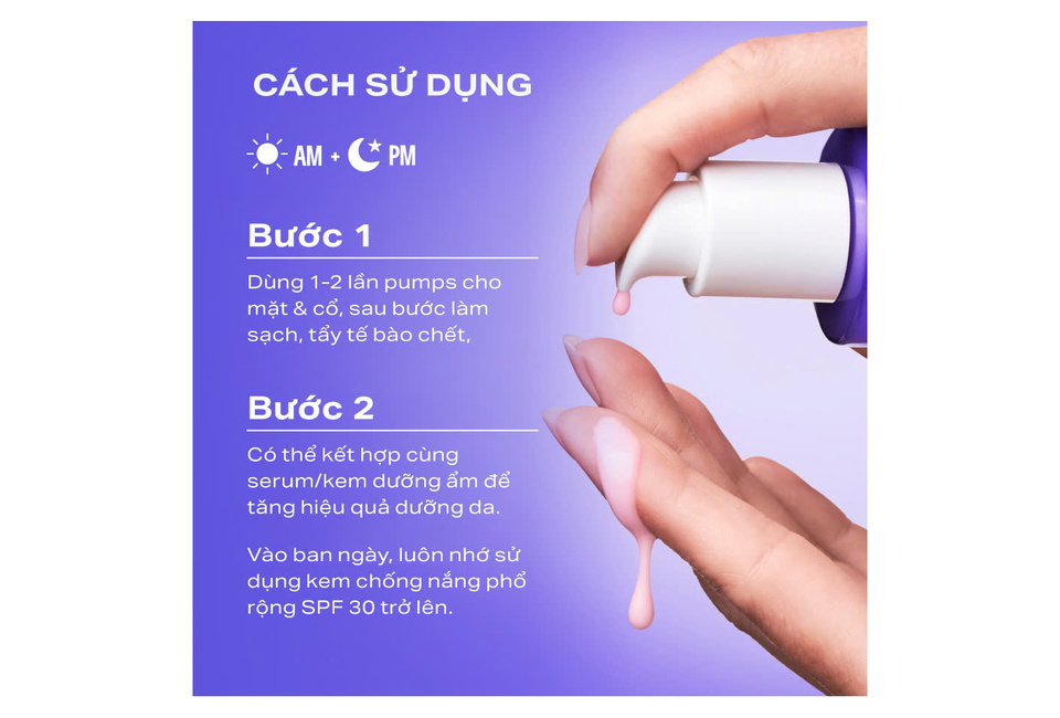 Tinh chất khởi sinh Paula's Choice NAD+ Cellular Youth Longevity Serum 30ml hướng dẫn sử dụng: Bước 1 sử dụng 1-2 pumps cho mặt và cổ, Bước 2 kết hợp cùng serum/kem dưỡng ẩm, luôn nhớ kem chống nắng SPF 30.
