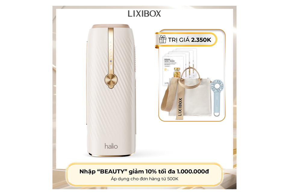 Máy Triệt Lông Lạnh Sapphire Halio InfinityGlow Advanced IPL Sapphire Cooling Hair Removal Device - Beige với thiết kế hiện đại, tiện dụng. Giảm 10% cho đơn hàng từ 500K bằng mã "BEAUTY".