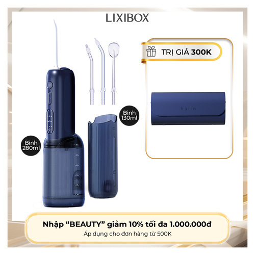 Máy Tăm Nước 2 Bình Thay Thế Halio UltraClean Express Hydro Floss Phiên Bản Nâng Cấp Dành Cho Răng Niềng - Ocean Blue