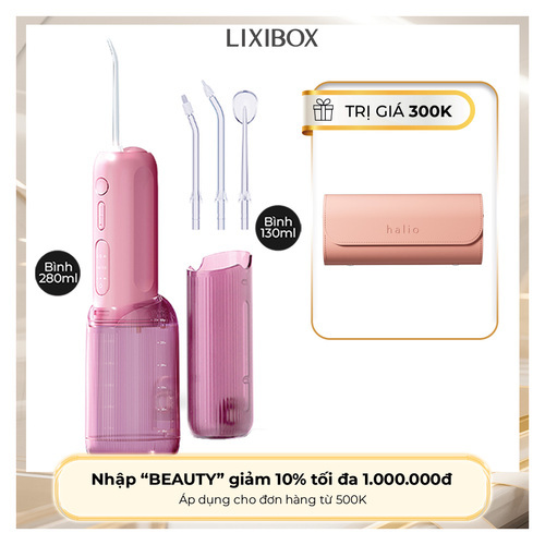 Máy Tăm Nước 2 Bình Thay Thế Halio UltraClean Express Hydro Floss Phiên Bản Nâng Cấp Dành Cho Răng Niềng - Muted Rose