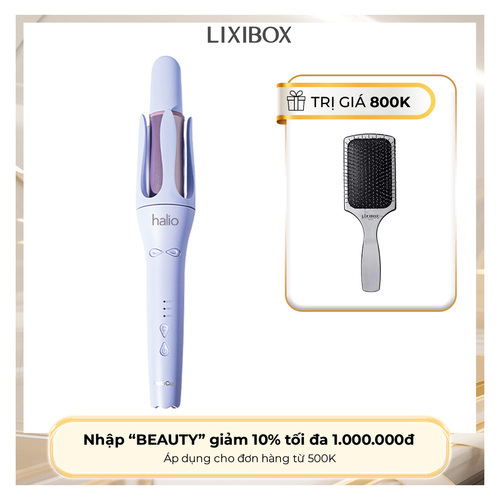 Máy Uốn Tóc Tự Xoay Ion Âm Halio instaCurl Premium Automatic Hair Styler Periwinkle