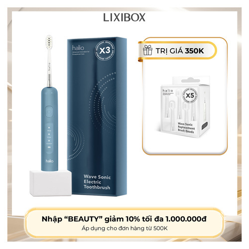 Bàn chải điện tích hợp công nghệ chuyển động kép Halio Wave Sonic Electric Toothbrush - Smoky Sky