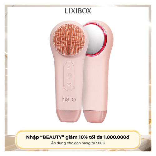 Máy Rửa Mặt Massage Tích Hợp Liệu Pháp Ánh Sáng và Nhiệt Halio Multi-task Cleansing & Massaging Device with Red Blue Light Therapy 5 in 1 - Peach Fuzz
