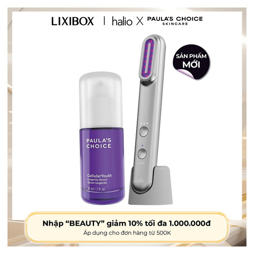 Combo Máy Phức Hợp Ánh Sáng Đa Tầng Halio Pro & Paula’s Choice NAD+ CellularYouth Longevity Serum