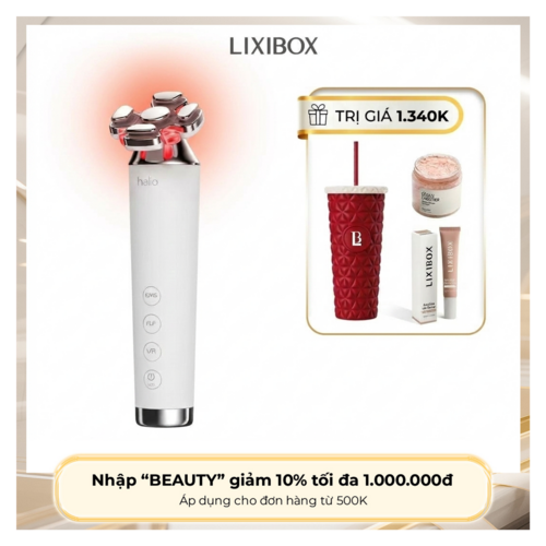 Máy Nâng Cơ, Giảm Mỡ Mặt & Trẻ Hoá Da kết hợp Ánh Sáng Sinh Học Halio RevitaWave Skin Rejuvenator
