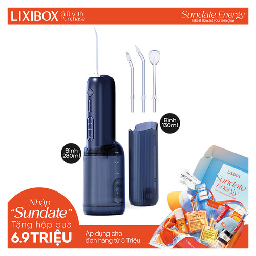 Máy Tăm Nước 2 Bình Thay Thế Halio UltraClean Express Hydro Floss Phiên Bản Nâng Cấp Dành Cho Răng Niềng - Ocean Blue